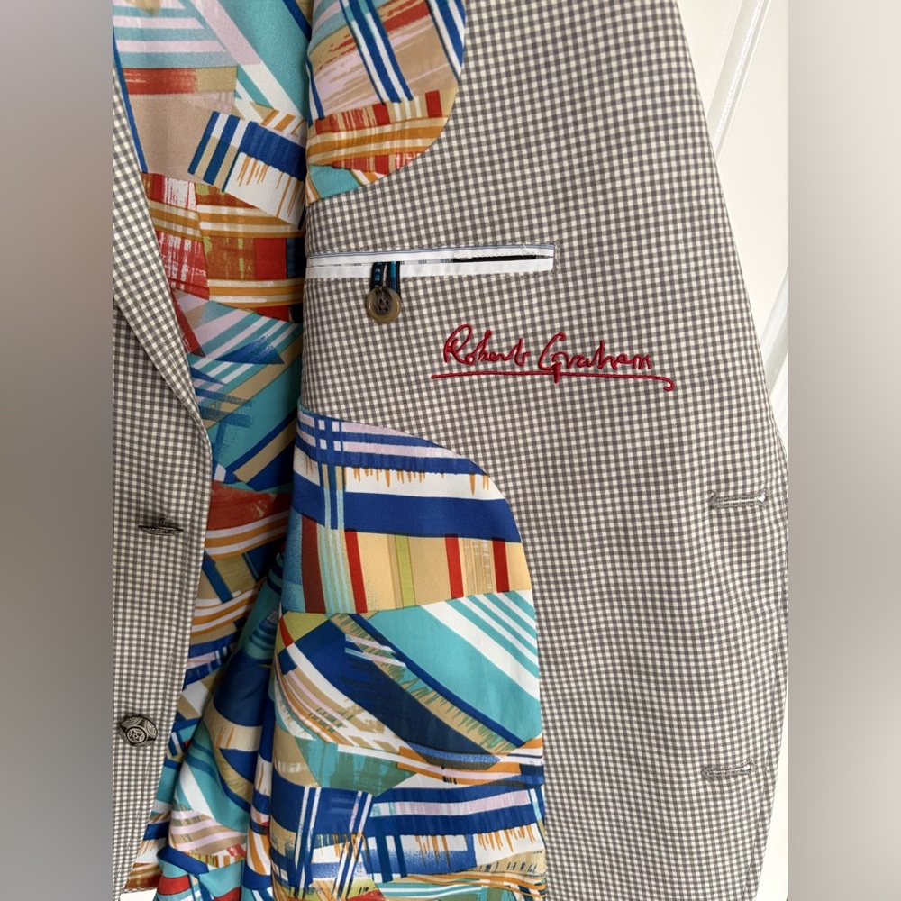 Robert Graham Blazer in Gray and White NWOT - Picture 3 of 7
